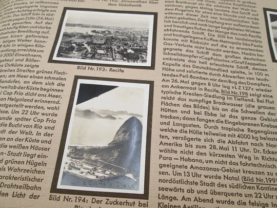 Zeppelin World Travels stickers album. 265 black cards. Germany. 1933. Softcover