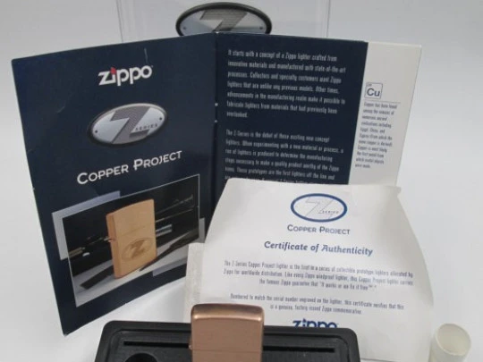 Zippo Copper Project. Edición limitada. Z-Series. Caja y certificado