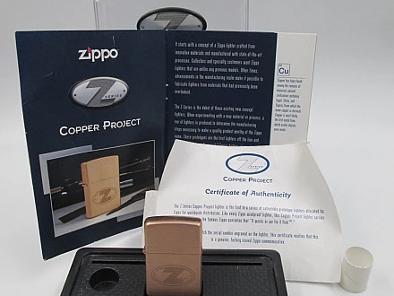 ZIPPO Z　SERIES　COPPER　特殊ケース付　シリアルナンバー4361/7507 未使用 ZIPPO COPPER PROJECT Z LIGHTER LIMITED EDITION NUMBERED SHOW CASE
