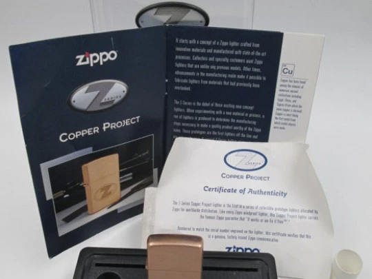 Zippo Copper Project. Limited edition. Z-Series. Box & certificate