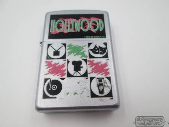 Zippo Hollywood Icons. Colour print. 2001. Petrol. Satin brass