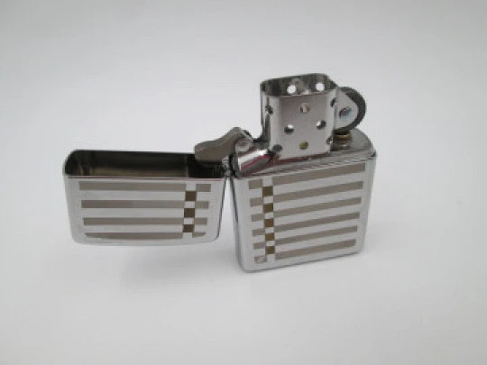 Zippo Jewelry petrol pocket lighter. High polish chrome and bitone engraving. 2010