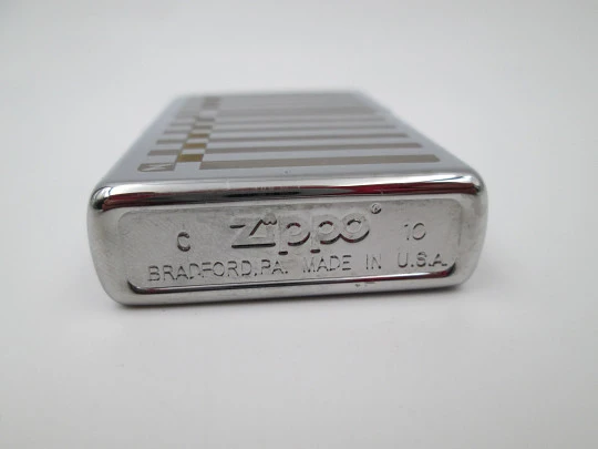 Zippo Jewelry petrol pocket lighter. High polish chrome and bitone engraving. 2010