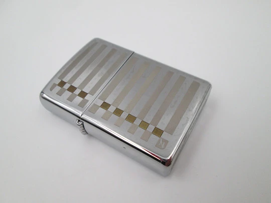 Zippo Jewelry petrol pocket lighter. High polish chrome and bitone engraving. 2010