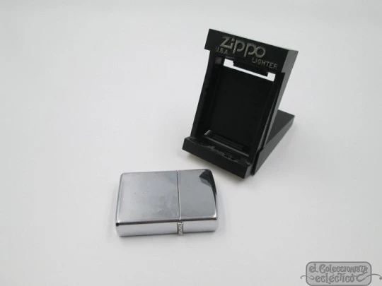 Zippo Kamasaki. 1990. Petrol. Silver plated brass. USA