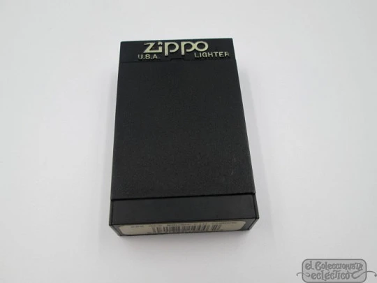 Zippo Kamasaki. 1990. Petrol. Silver plated brass. USA