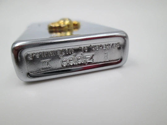 Zippo Patriotic Series. U. S. Marine Corps. Brushed chrome & gold plated