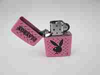 Zippo Playboy petrol pocket lighter. Chromed metal and pink enamel. 2009. USA
