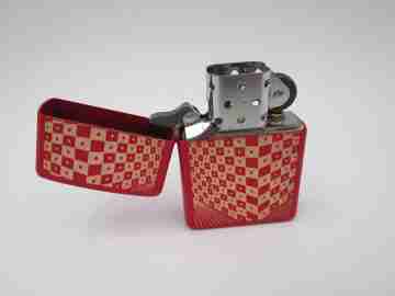 Zippo Pop Culture petrol pocket lighter. Chromed metal and red enamel. 2010