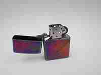 Zippo Rainbow Jazz petrol pocket lighter. Chromed metal. Multicolor finish. 2005