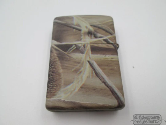 Zippo Realtree Hardwoods. 2008. Petrol. Lacquer brass. Box