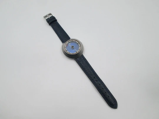 Zodiac Astrographic SST. Automatic. Steel. Mystery blue dial. Calendar. 1970's