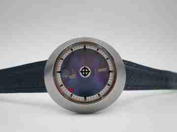 Zodiac Astrographic SST. Automatic. Steel. Mystery blue dial. Calendar. 1970's