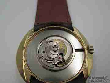 Zodiac LTD 34. Gold plated & stainless steel. Automatic. 1970. Oval case