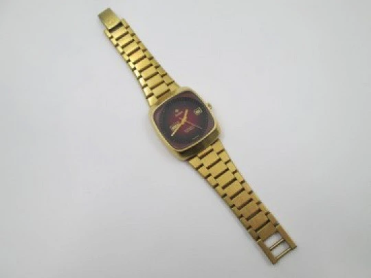 Zodiac SST 36000. Automático. Chapado oro. Calendario. Brazalete. 1970. Suiza