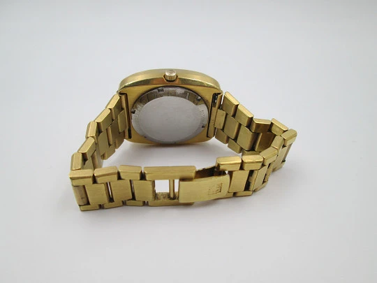 Zodiac SST 36000. Automático. Chapado oro. Calendario. Brazalete. 1970. Suiza
