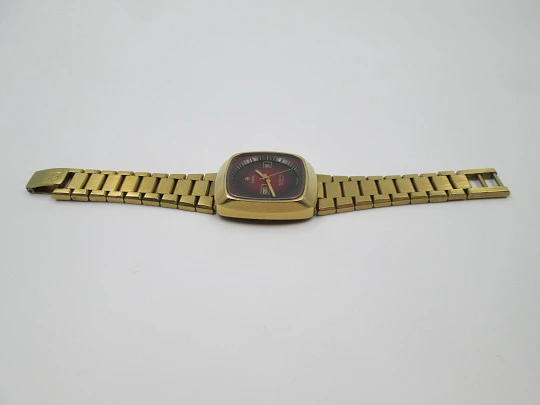 Zodiac SST 36000. Automático. Chapado oro. Calendario. Brazalete. 1970. Suiza