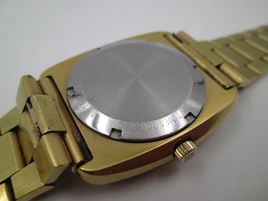 Zodiac SST 36000. Automático. Chapado oro. Calendario. Brazalete. 1970. Suiza