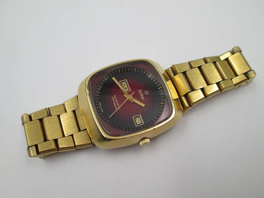 Zodiac SST 36000. Automático. Chapado oro. Calendario. Brazalete. 1970. Suiza