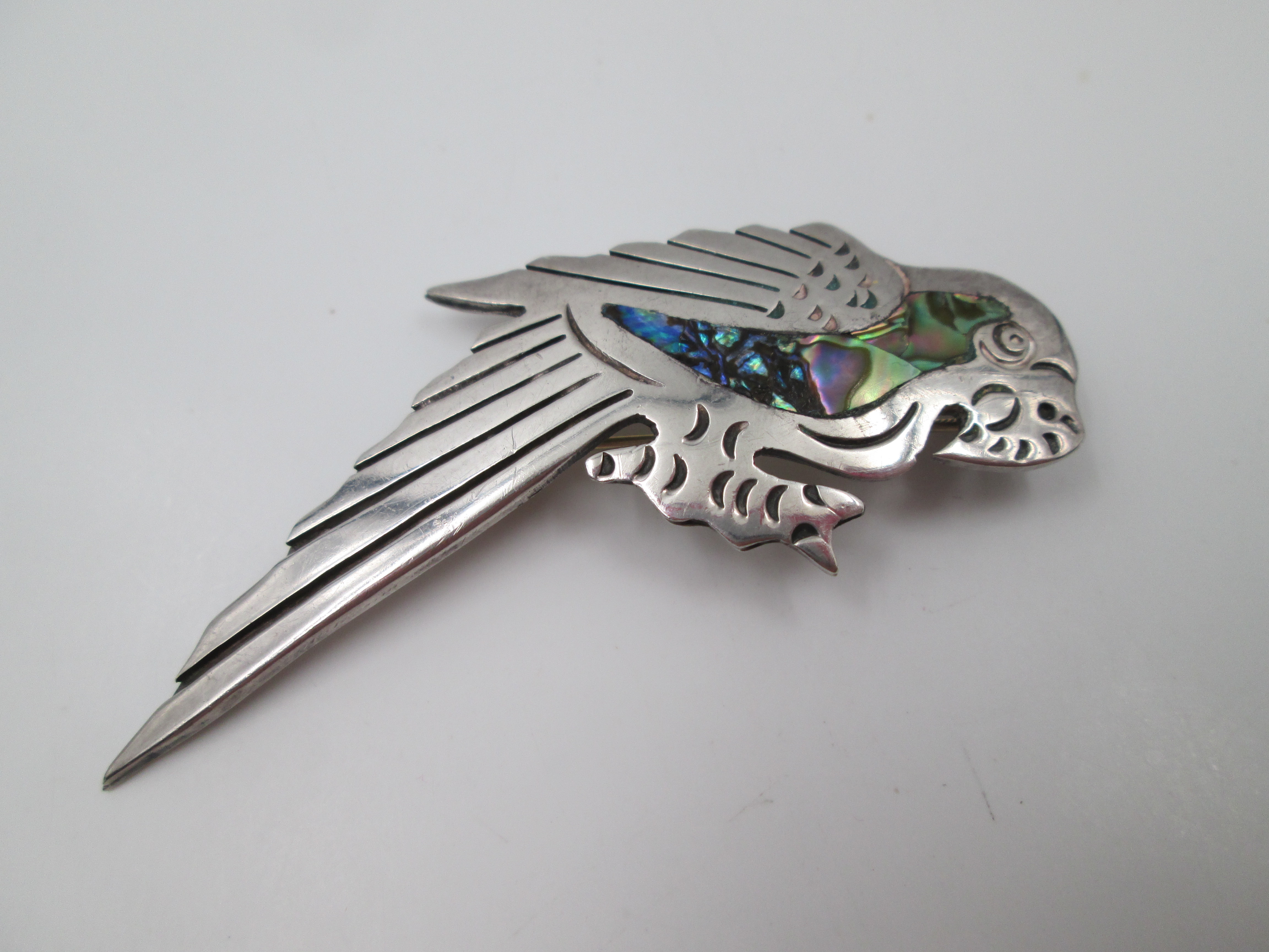 Gold plated Sterling Silver Brooch for Women with Parrot Couple