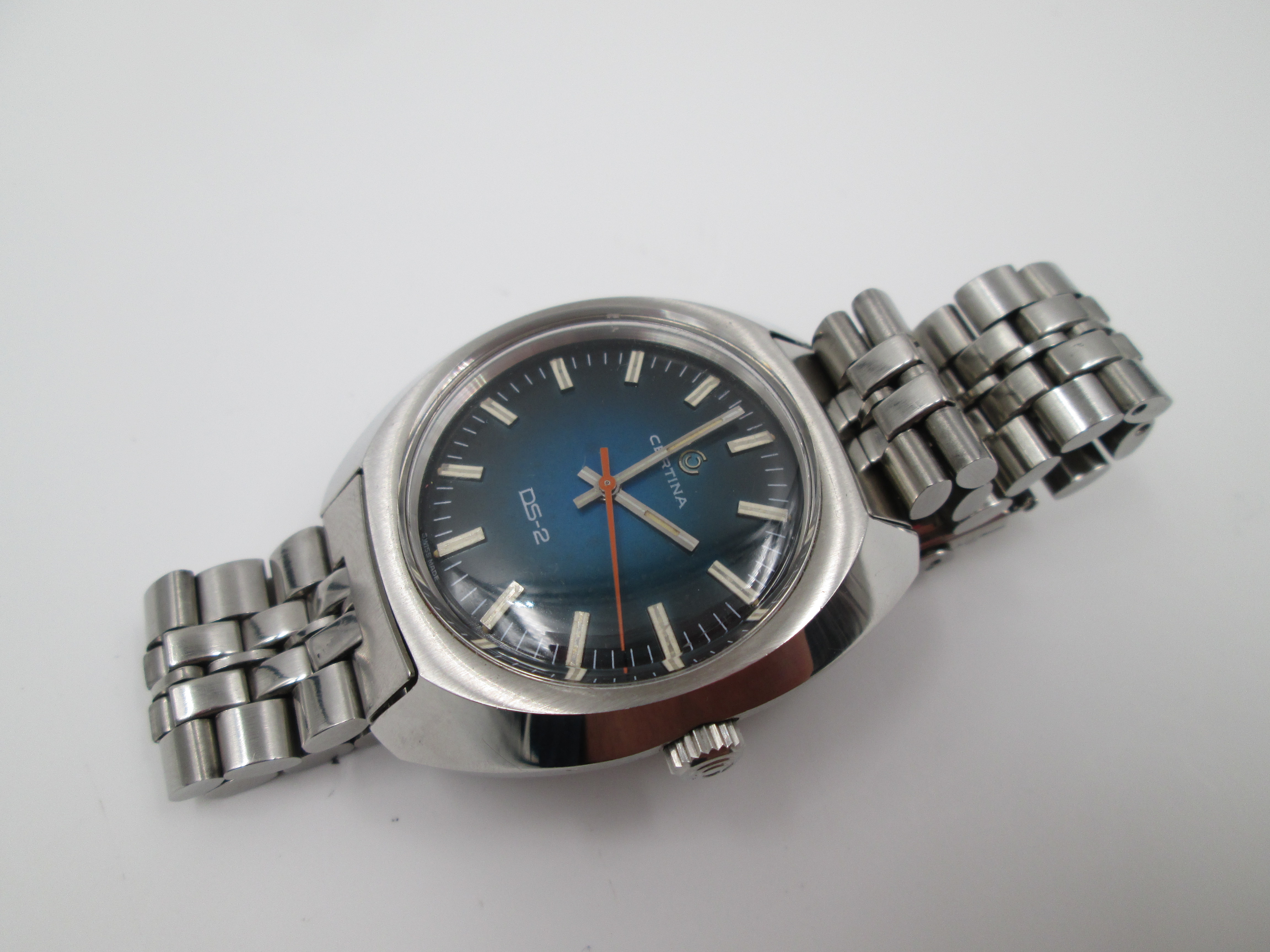 Certina Ds2 Turtle Steel Manual Wind Blue Dial 1970s El Coleccionista Eclectico