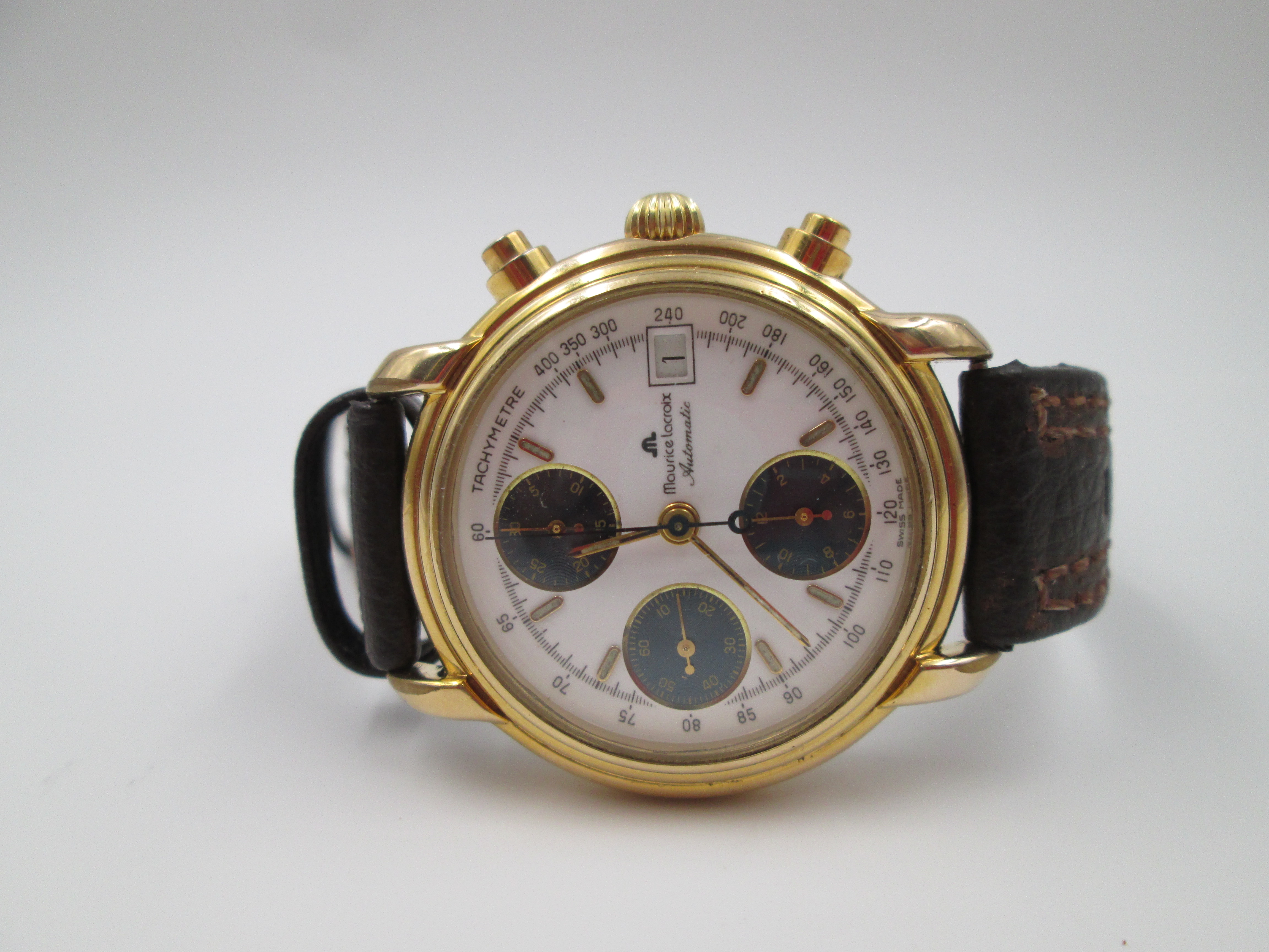Zelden Hol Ik geloof maurice lacroix chronograph automatic steel gold plate 1995