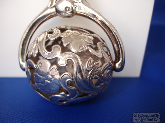 Sonajero Plata Ley Patos Y Motivos Vegetales Pedro Duran 1990 El