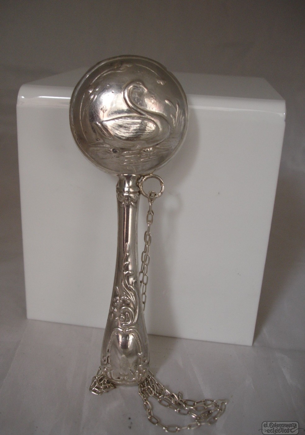 antique silver rattle