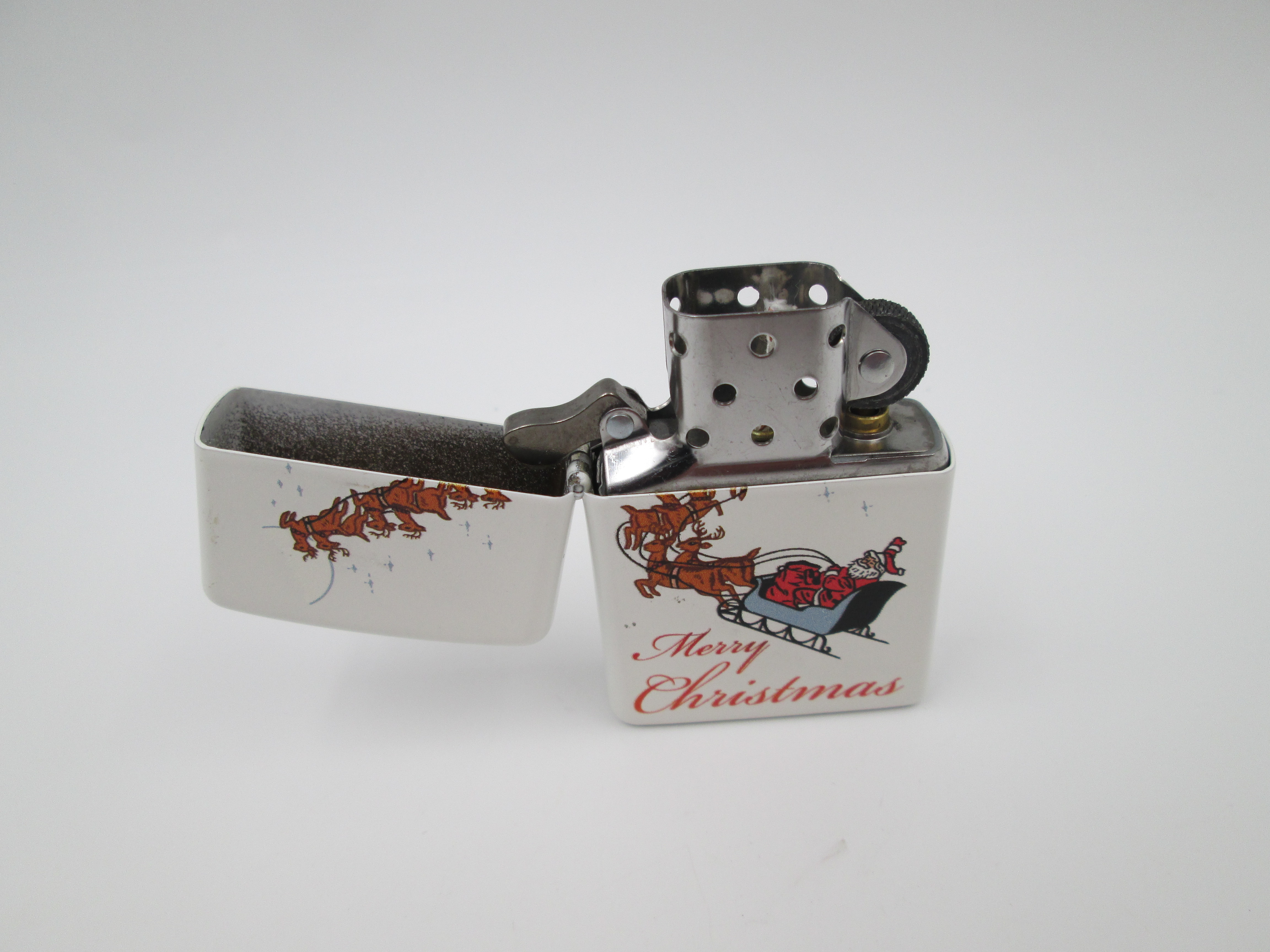 Zippo Merry Christmas Lighter Chromed Metal Colours Enamel | El 