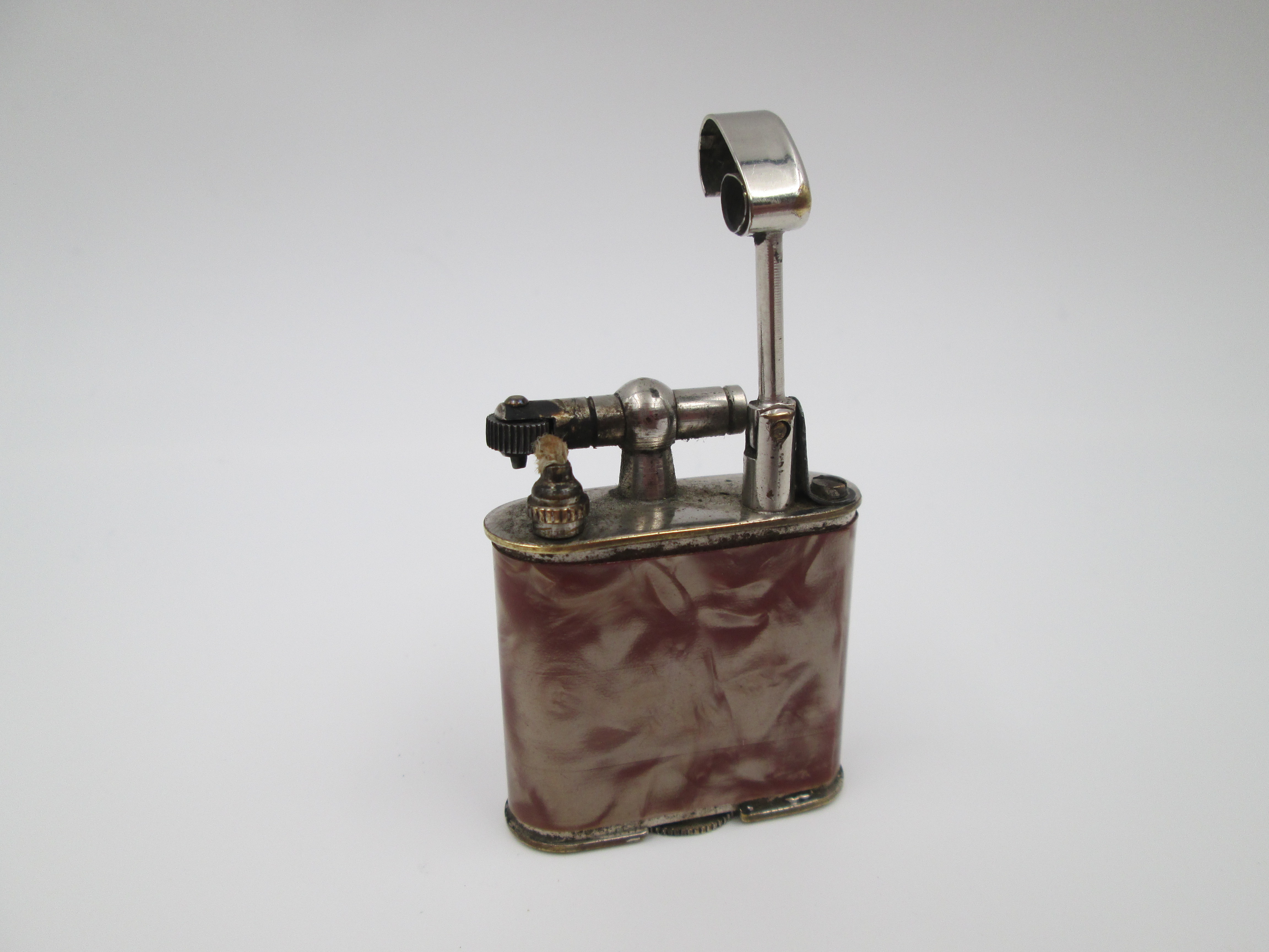 steco pocket petrol lighter hammer type metal celluloid