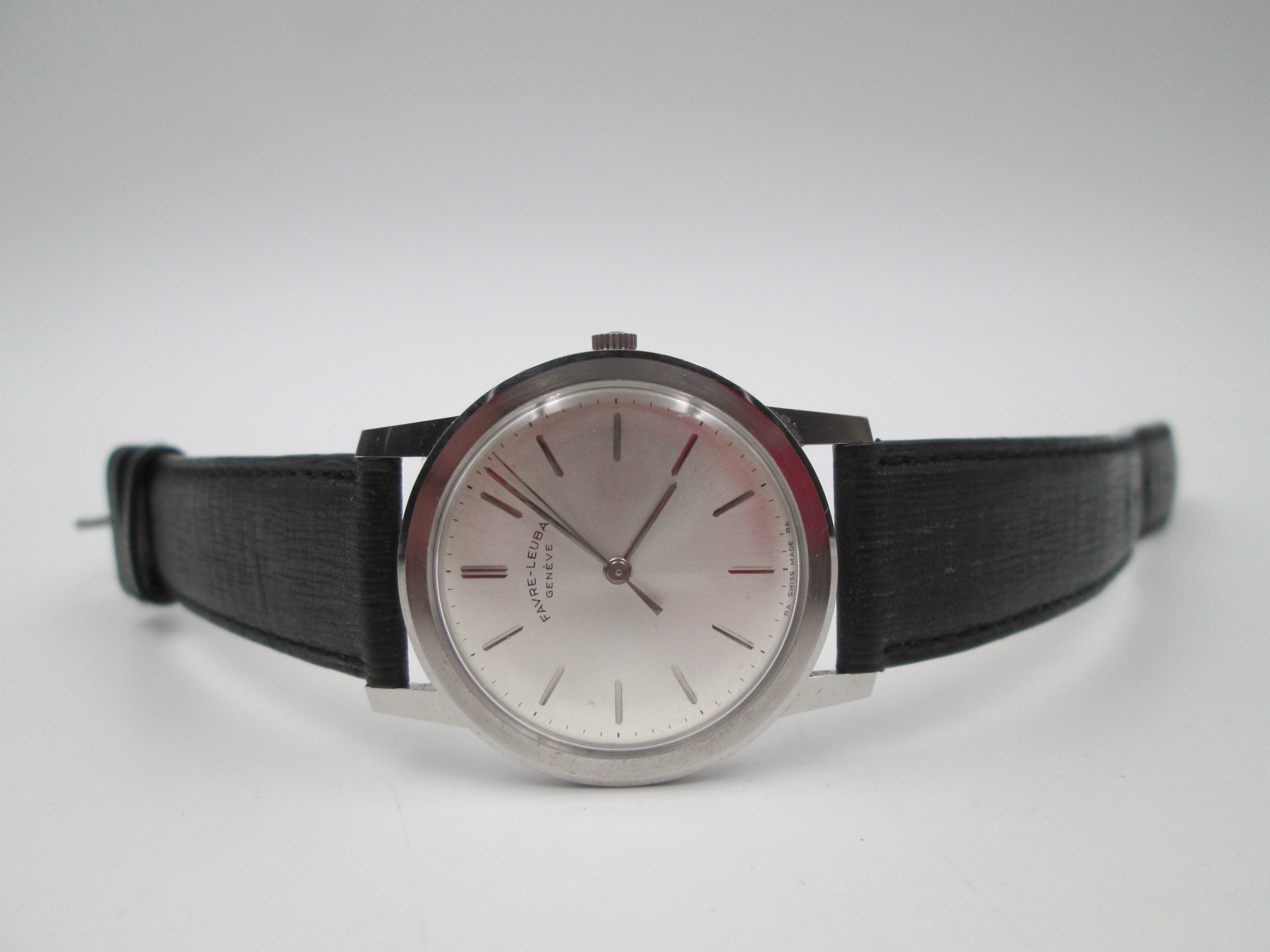 Favre Leuba Geneve Acero Inoxidable Cuerda Dial Gris 1970 El Coleccionista Eclectico