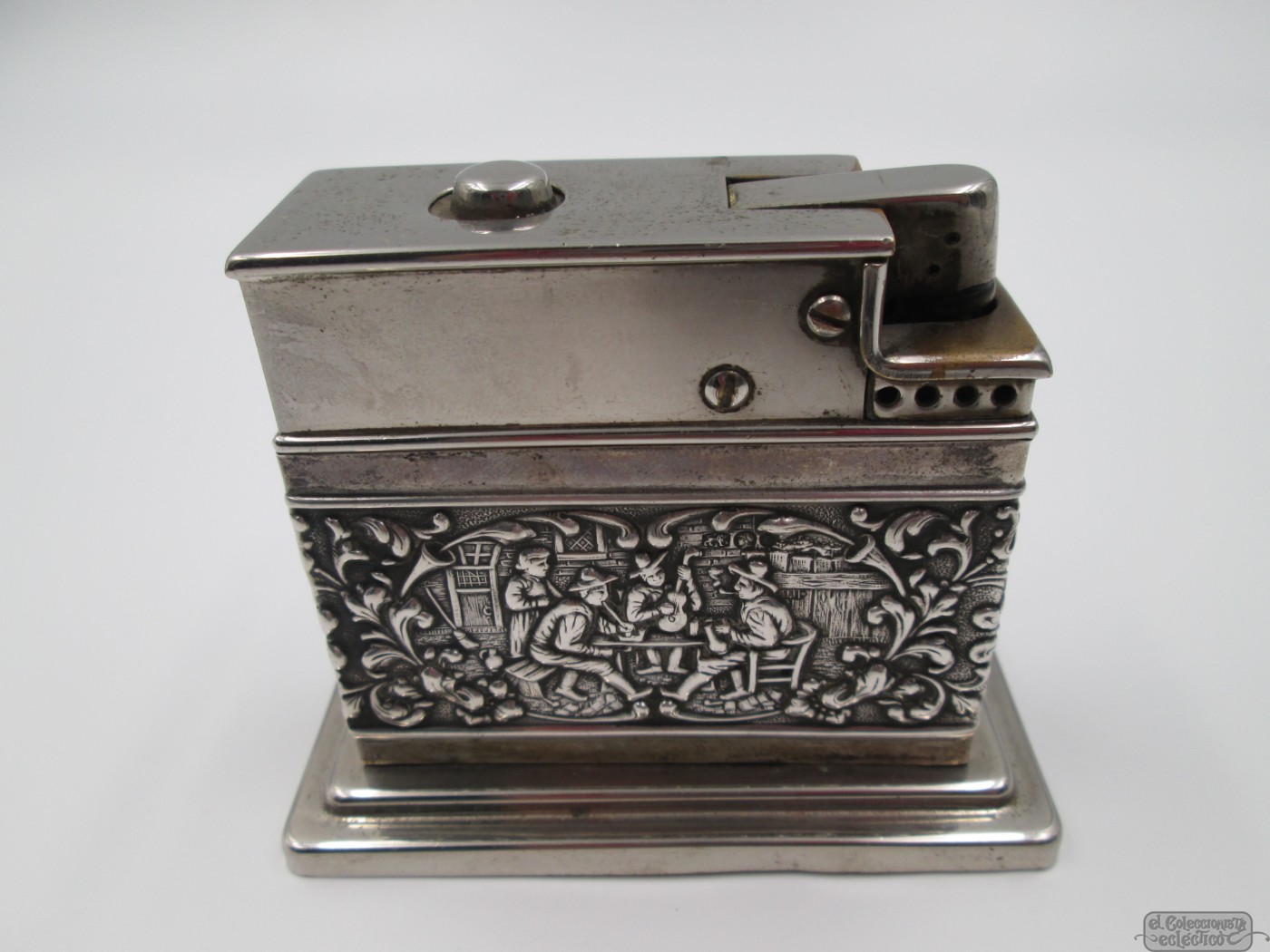 Mylflam Table Lighter Automatic 835 Sterling Silver 1940 El Coleccionista Ecléctico
