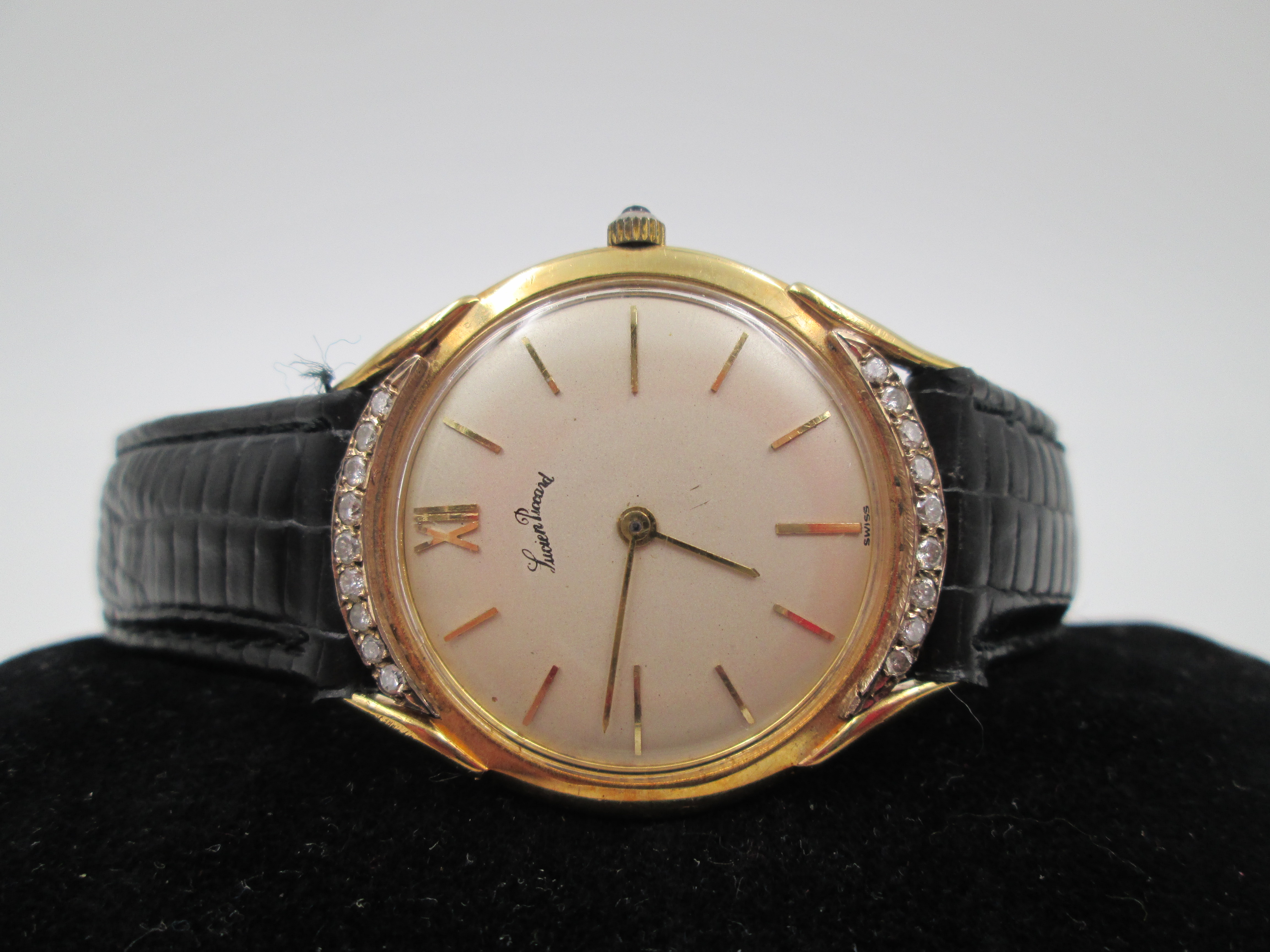 Lucien Piccard Oro Amarillo 18k Diamantes Cuerda Manual 1960 El