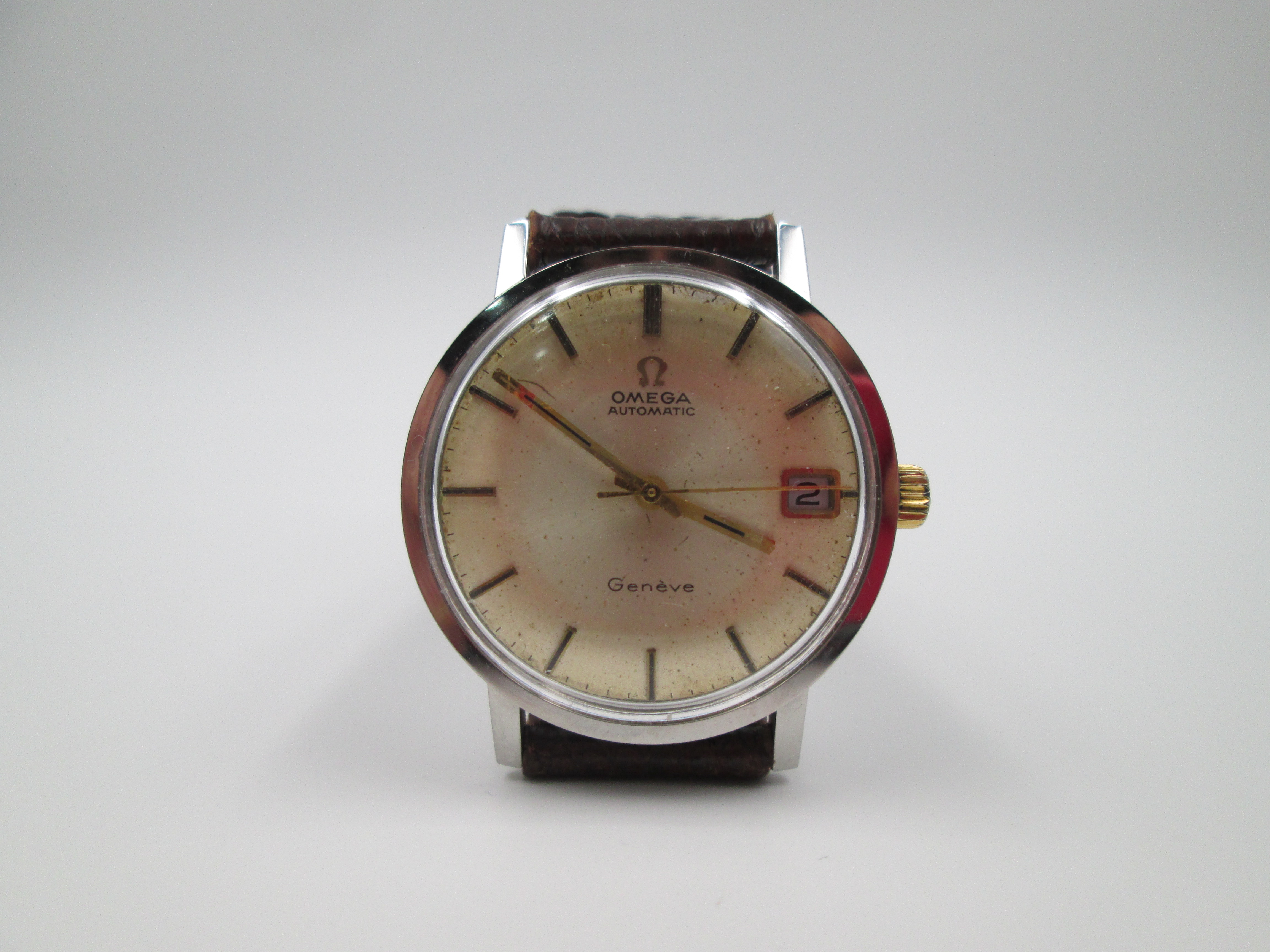 Station Inspireren vergeven omega geneve stainless steel 1960s date automatic