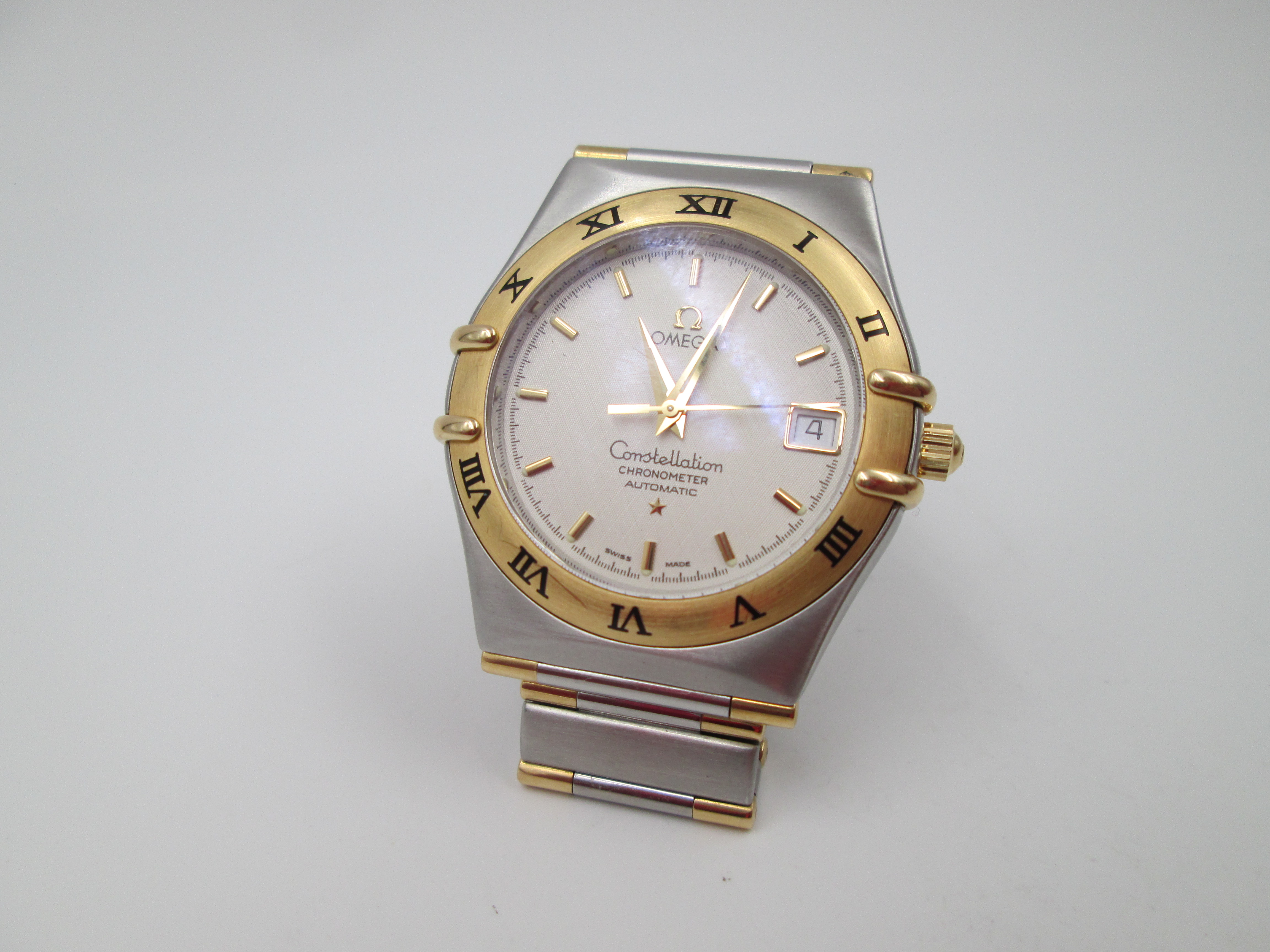 Omega Constellation Mens Wristwatch Steel 18k Gold Automatic El