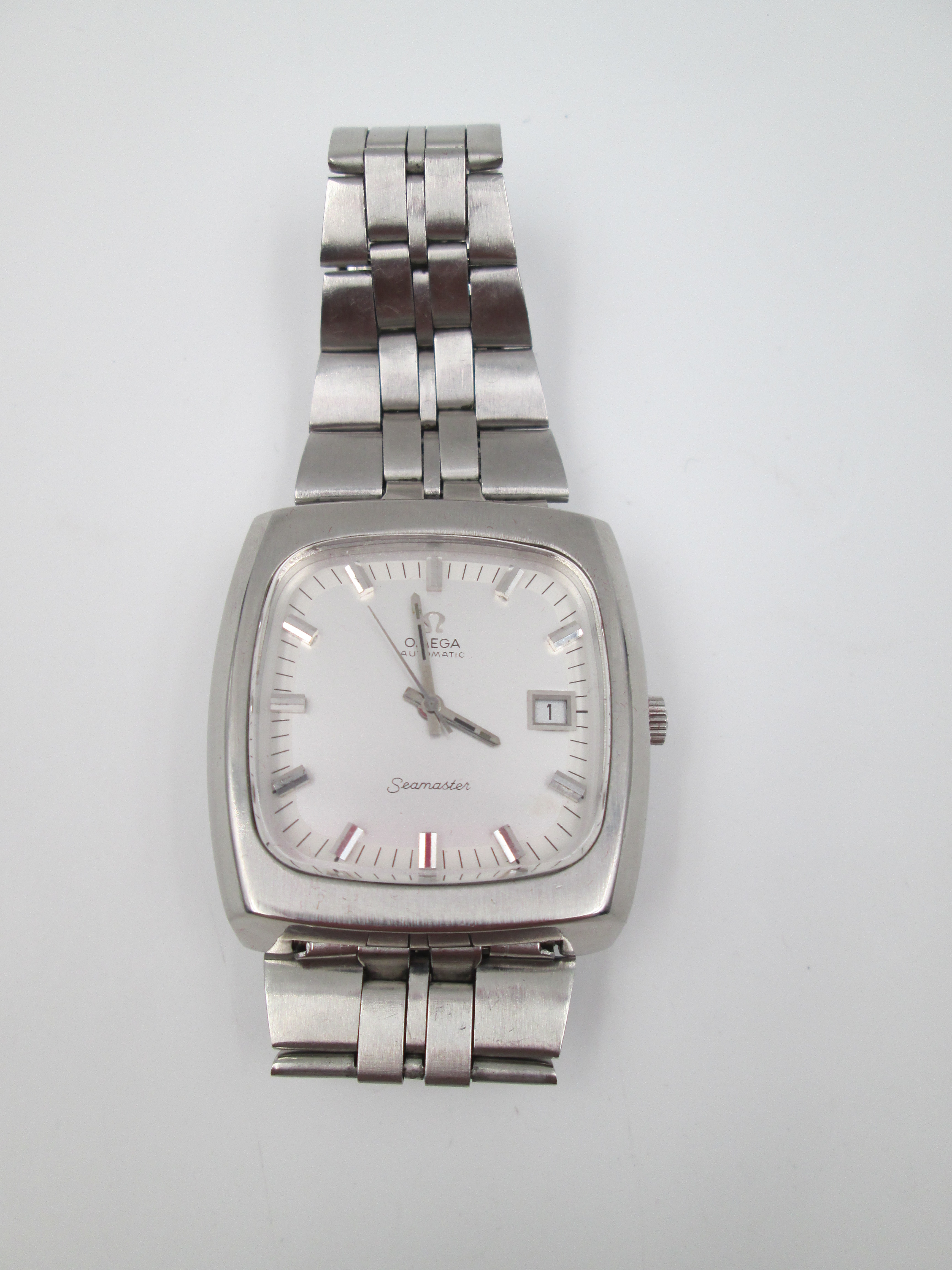 Omega Seamaster Big Square Case Steel Automatic Date 1970s El Coleccionista Eclectico