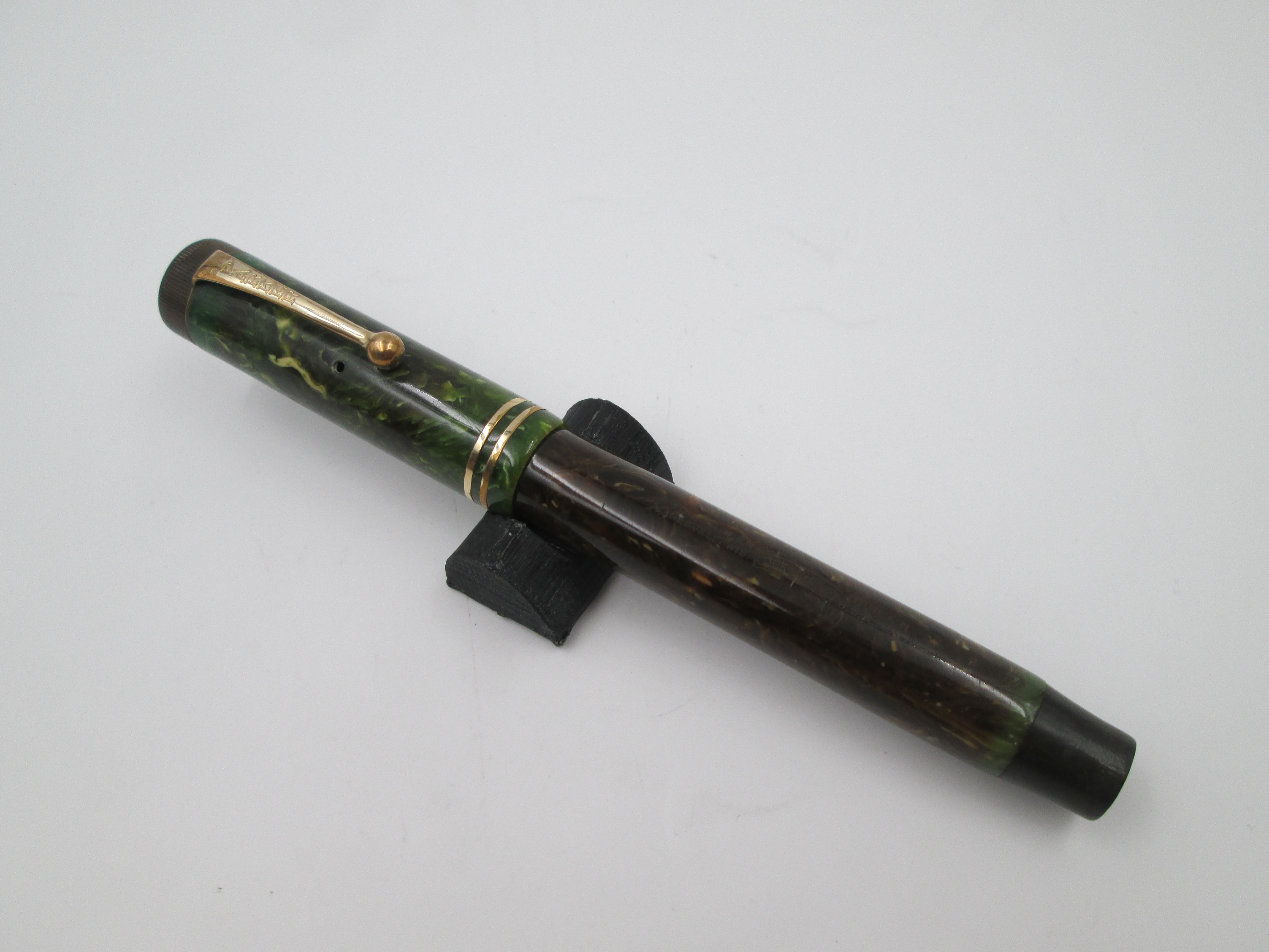 Parker Duofold Lucky Curve Green Celluloid Gold Plated 1920 | El 