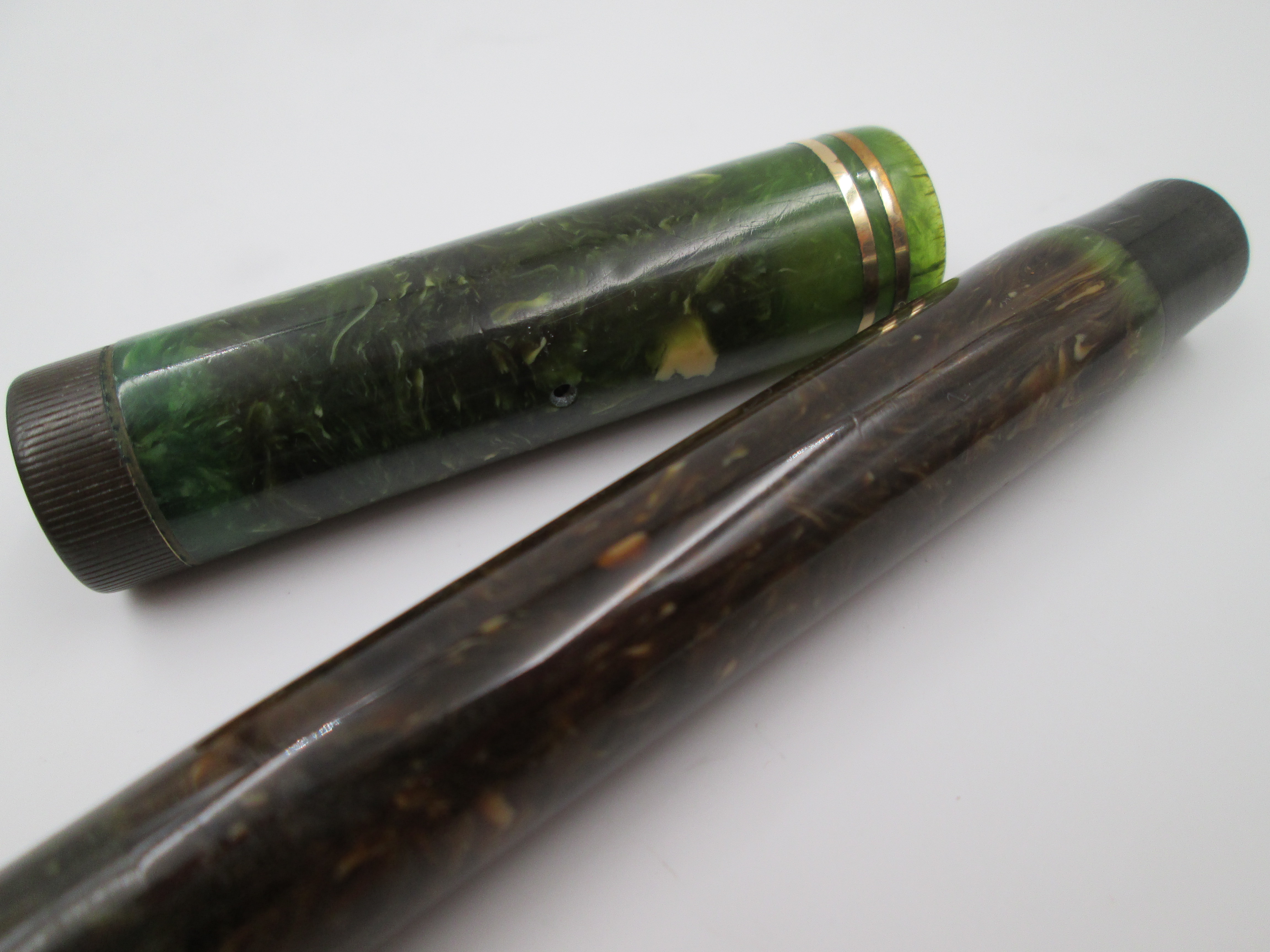 Parker Duofold Lucky Curve Green Celluloid Gold Plated 1920 | El 
