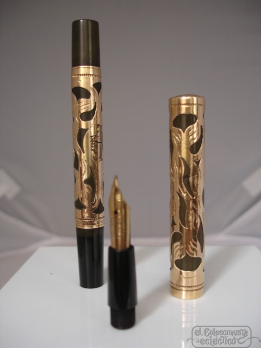 Watermans Ideal Eyedropper Ebonite 1916 Gold-plated Filigree 14k