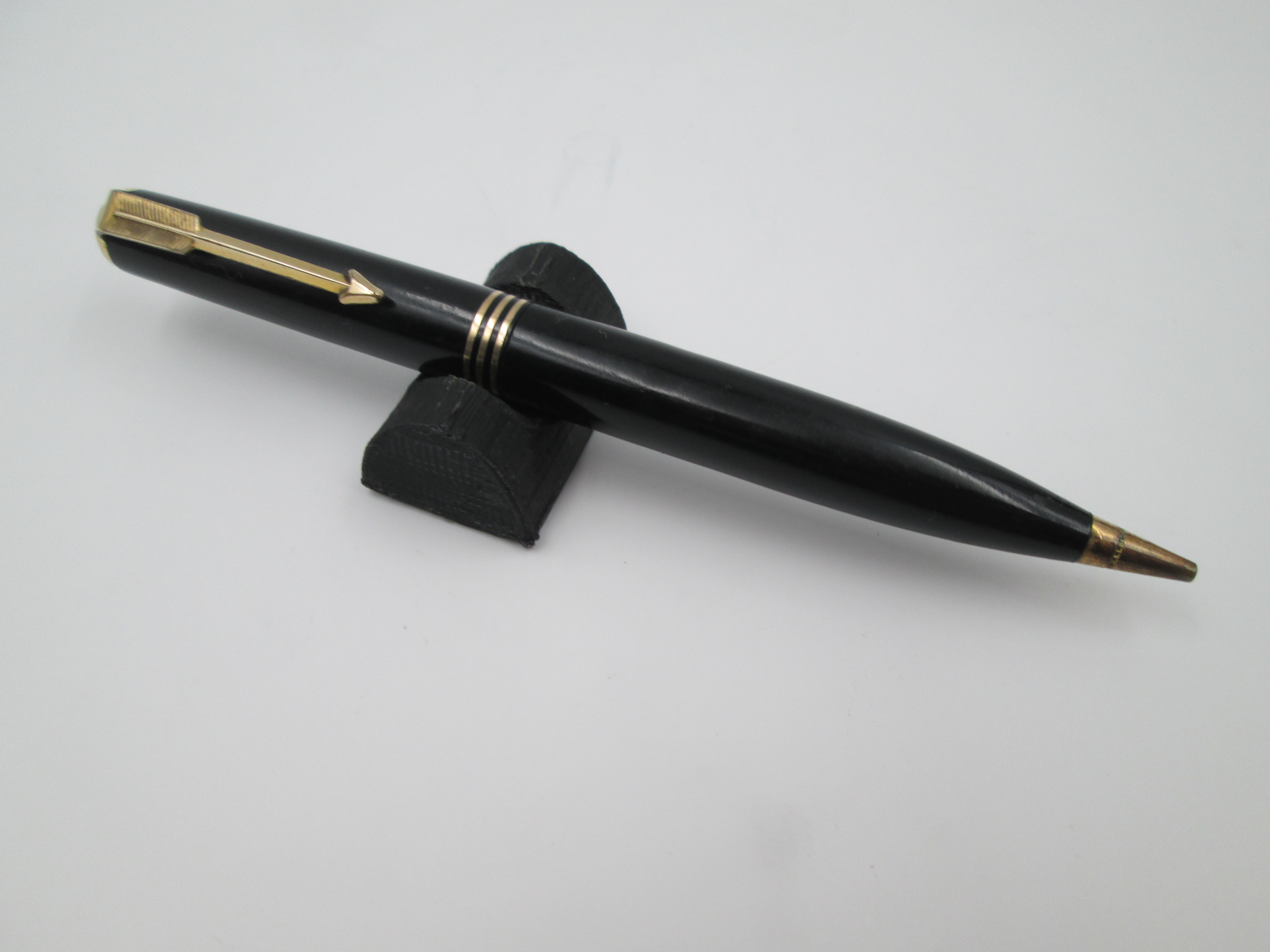 parker vacumatic mechanical pencil black plastic gold plated