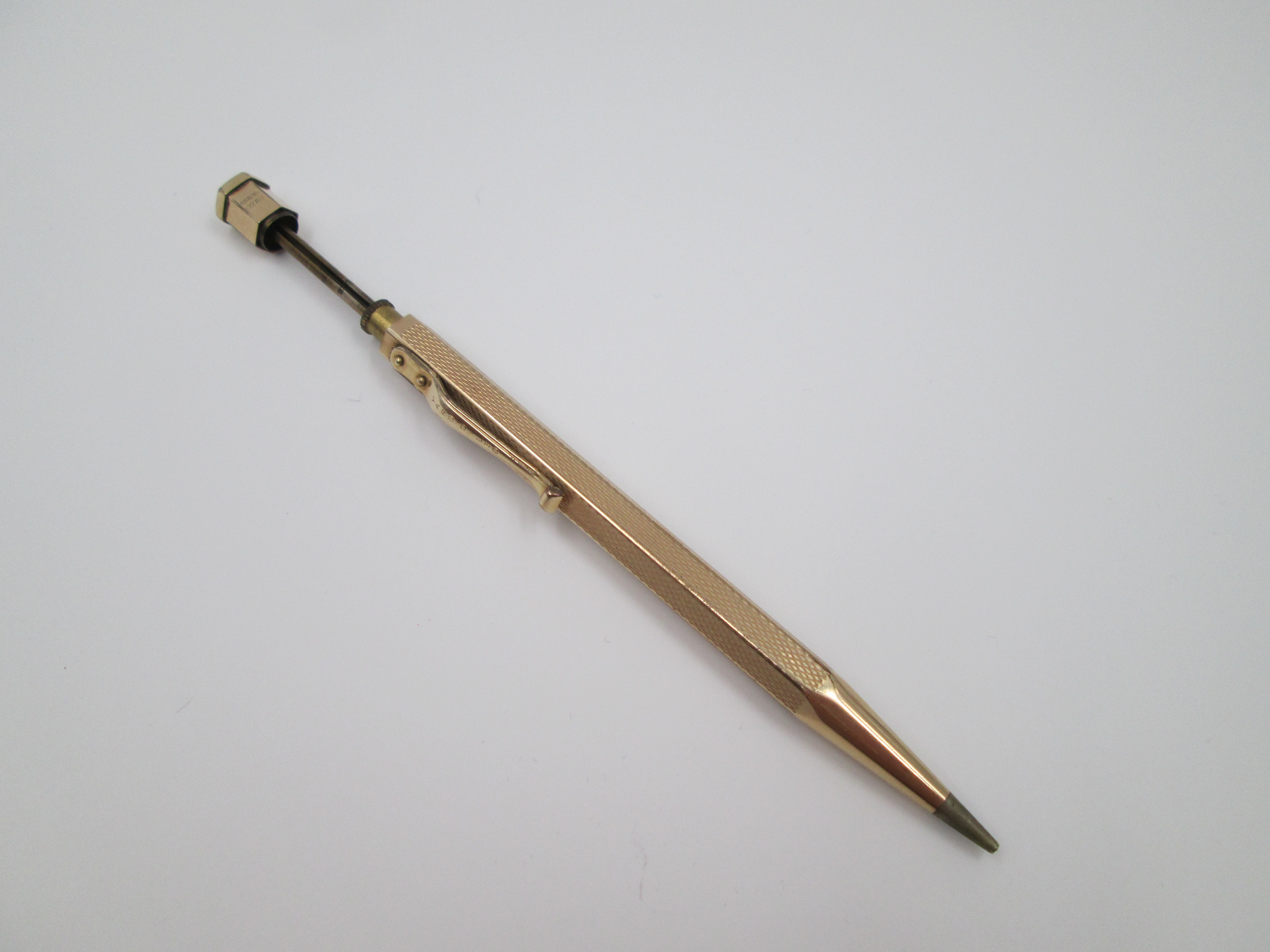 yard-o-led propelling pencil rolled gold 1930 england.