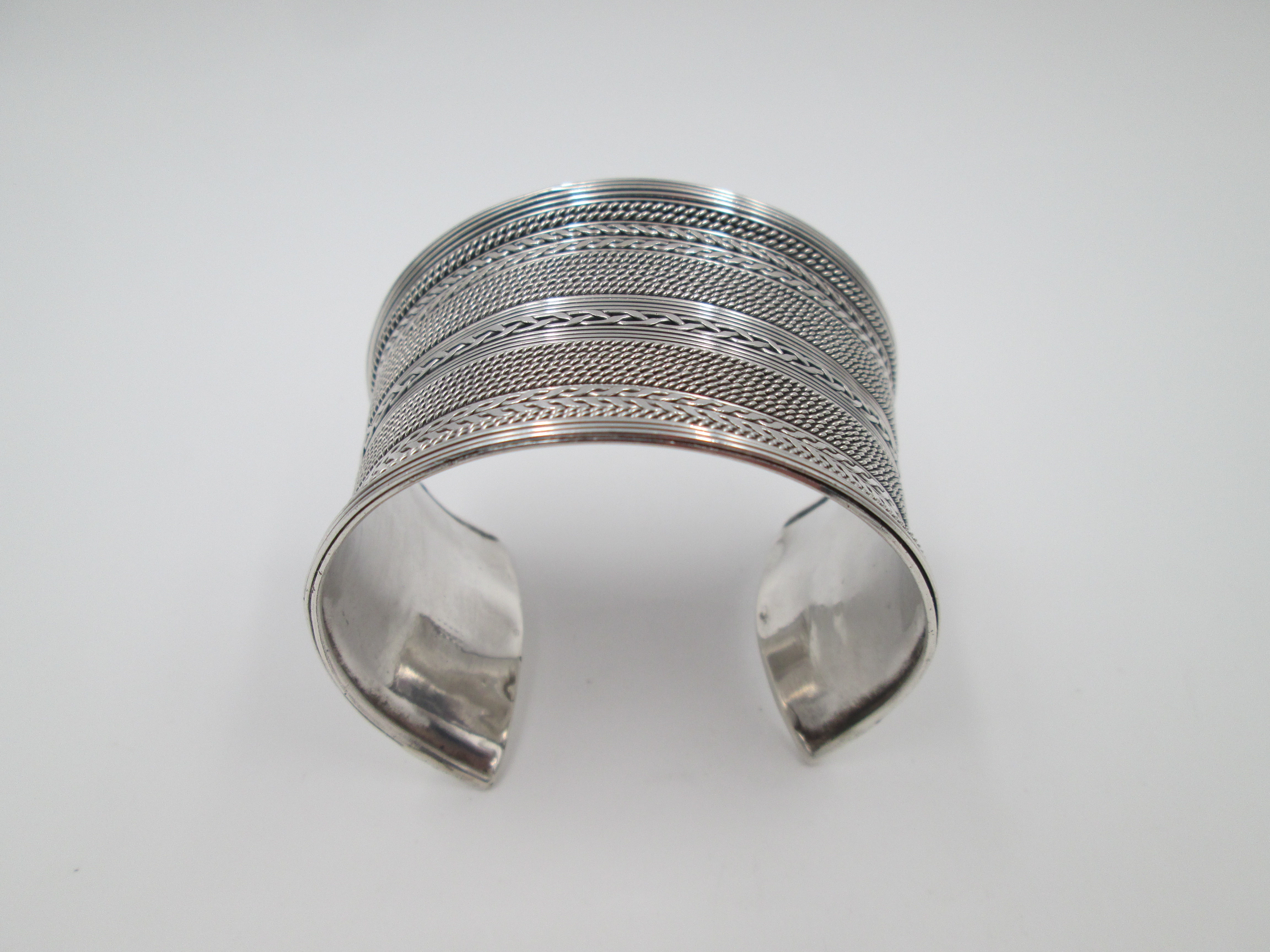 brazalete ancho mujer plata de ley 925 geometricos