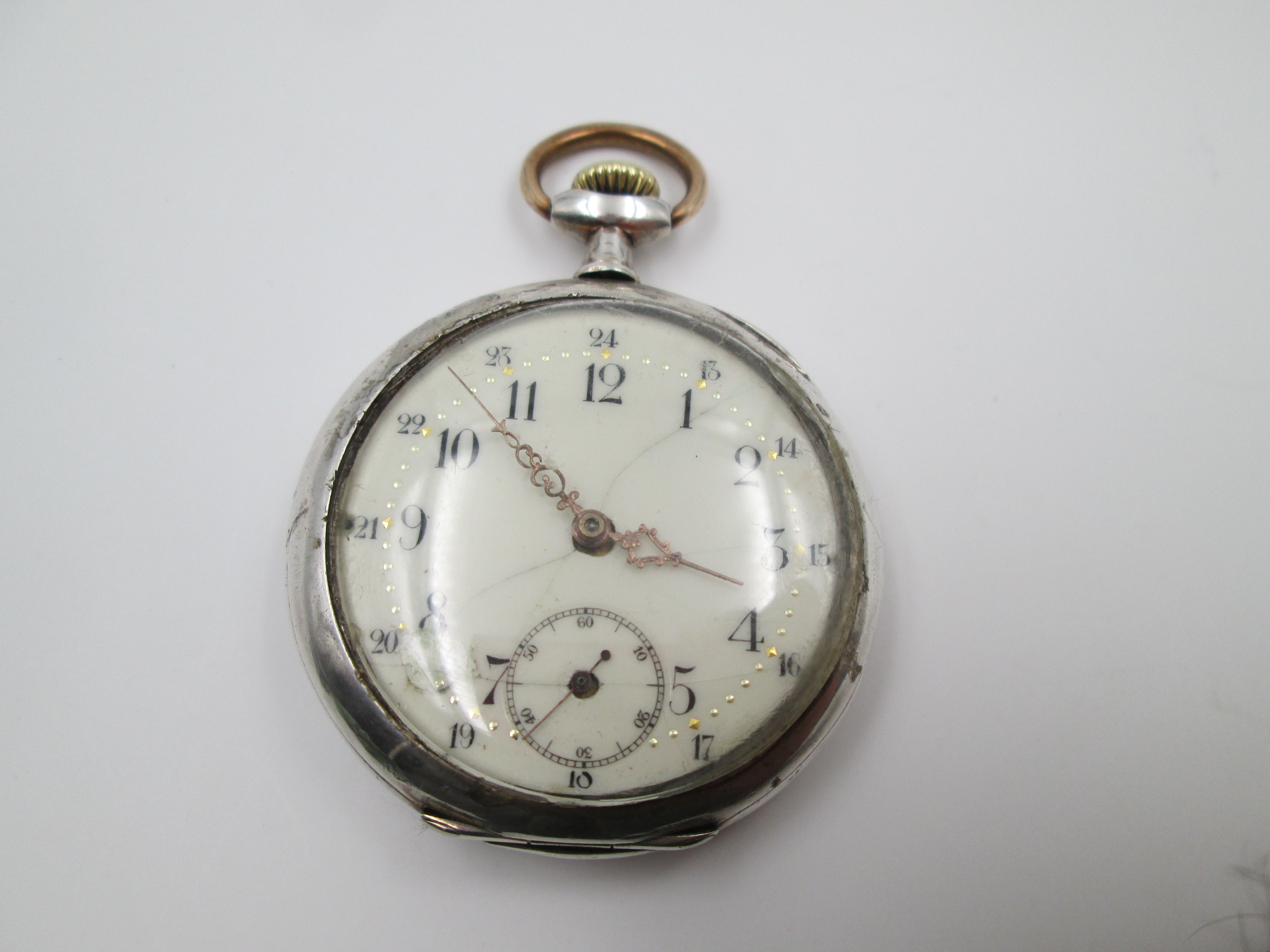 Reloj Bolsillo Jc Plata Ley Alemania Segundero Lepine 1920