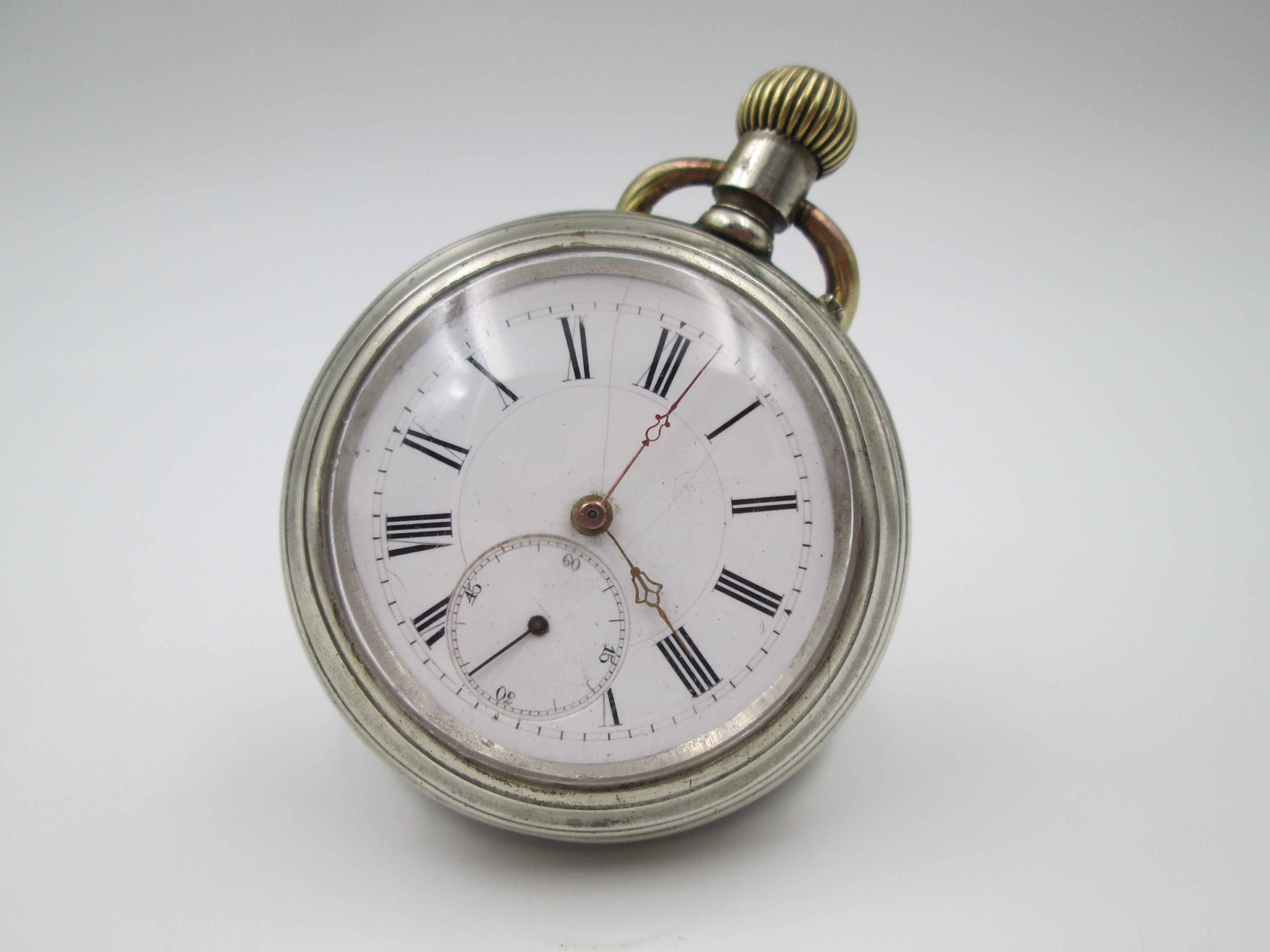Especializarse mapa diccionario reloj bolsillo lepine metal plateado esfera porcelana 1900