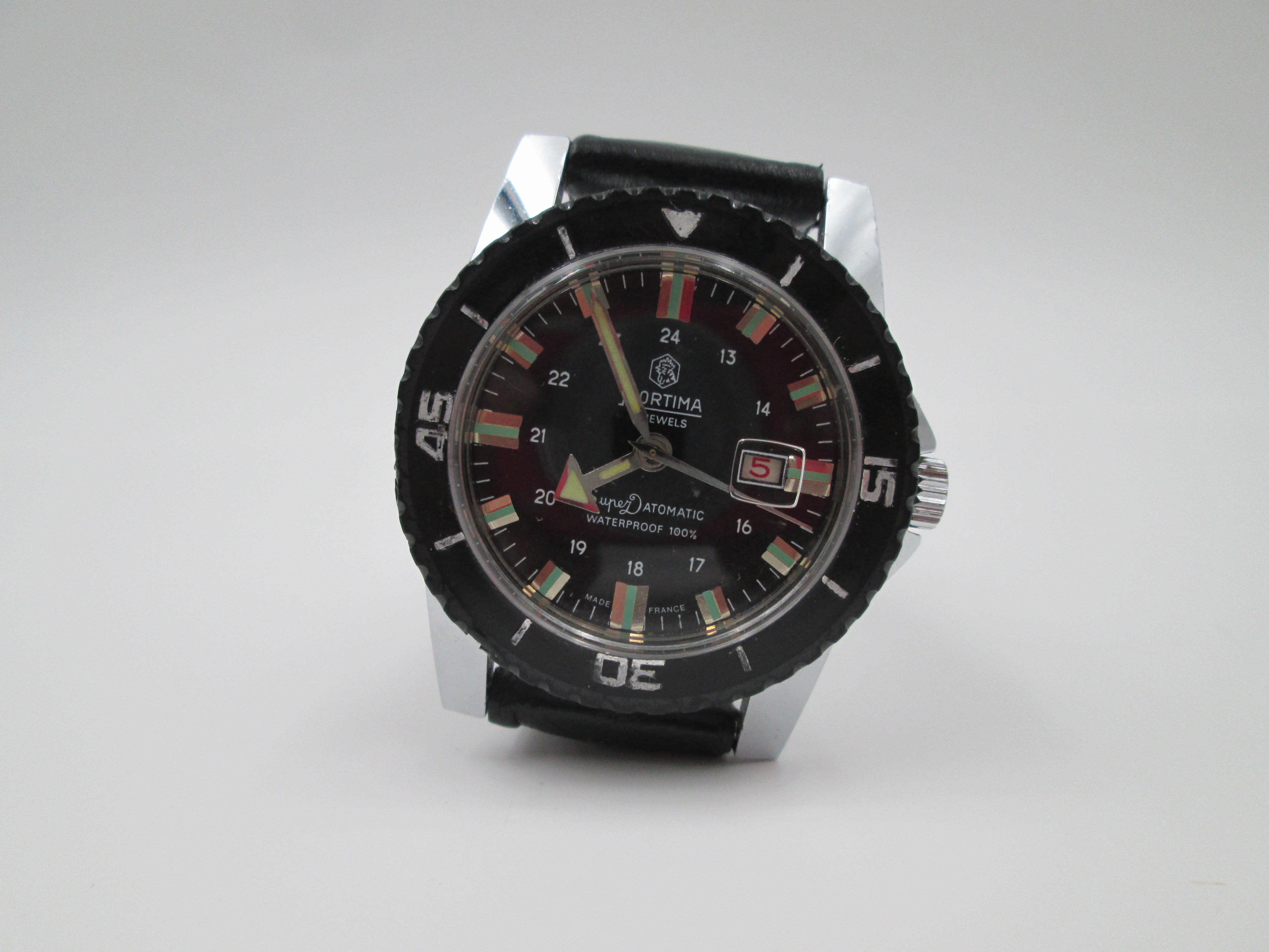 Mortima Super Datomatic 6 Atm Dive Watch Calendar 1960s El