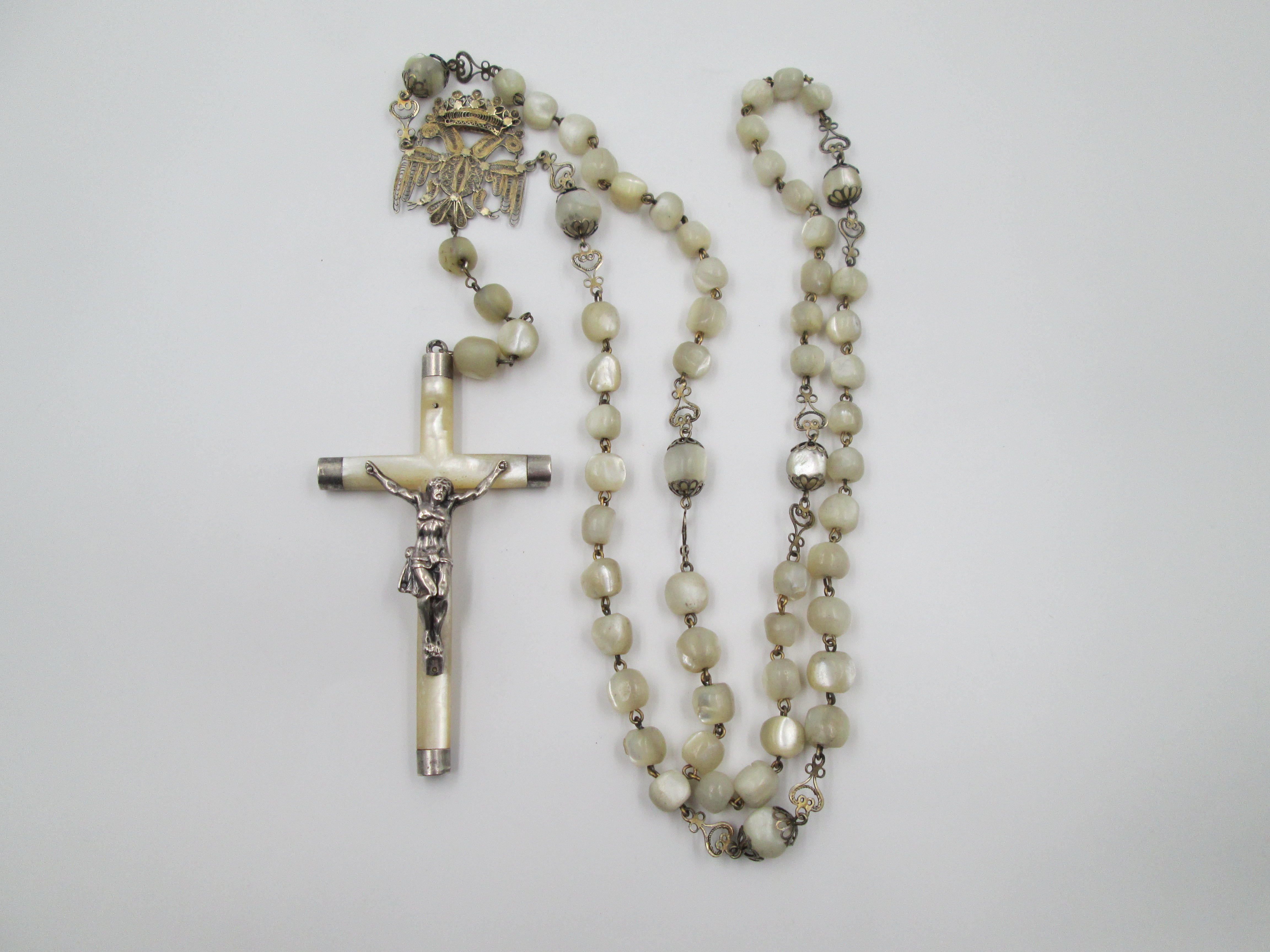 Crucifixes and Center Pieces 3 Each Silver Finish for Rosary