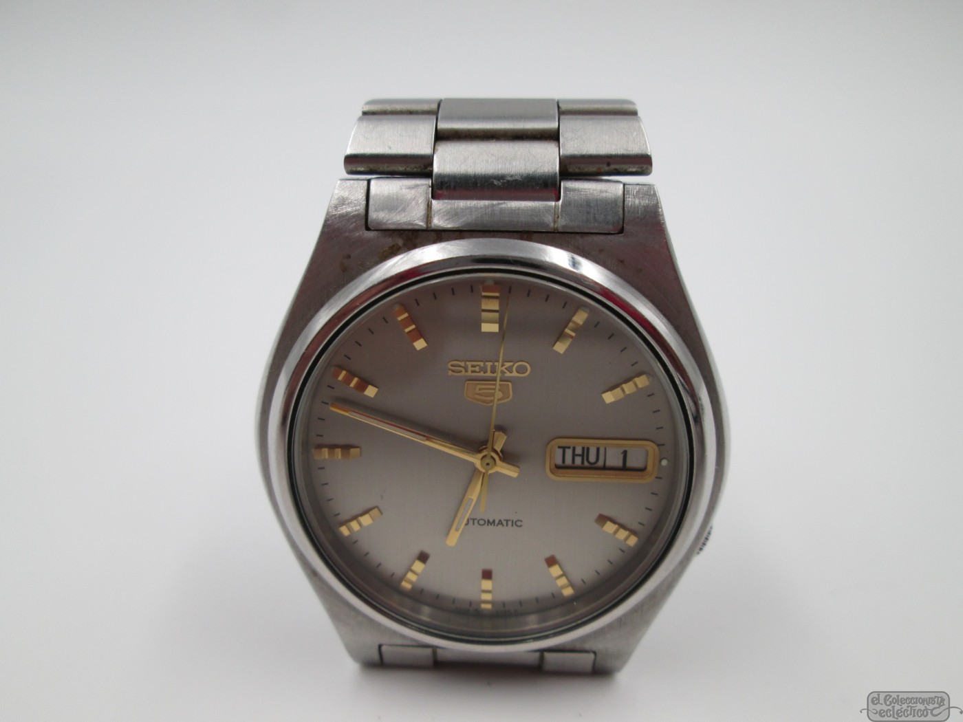 seiko 5 automatic calendar bracelet 1980s japan