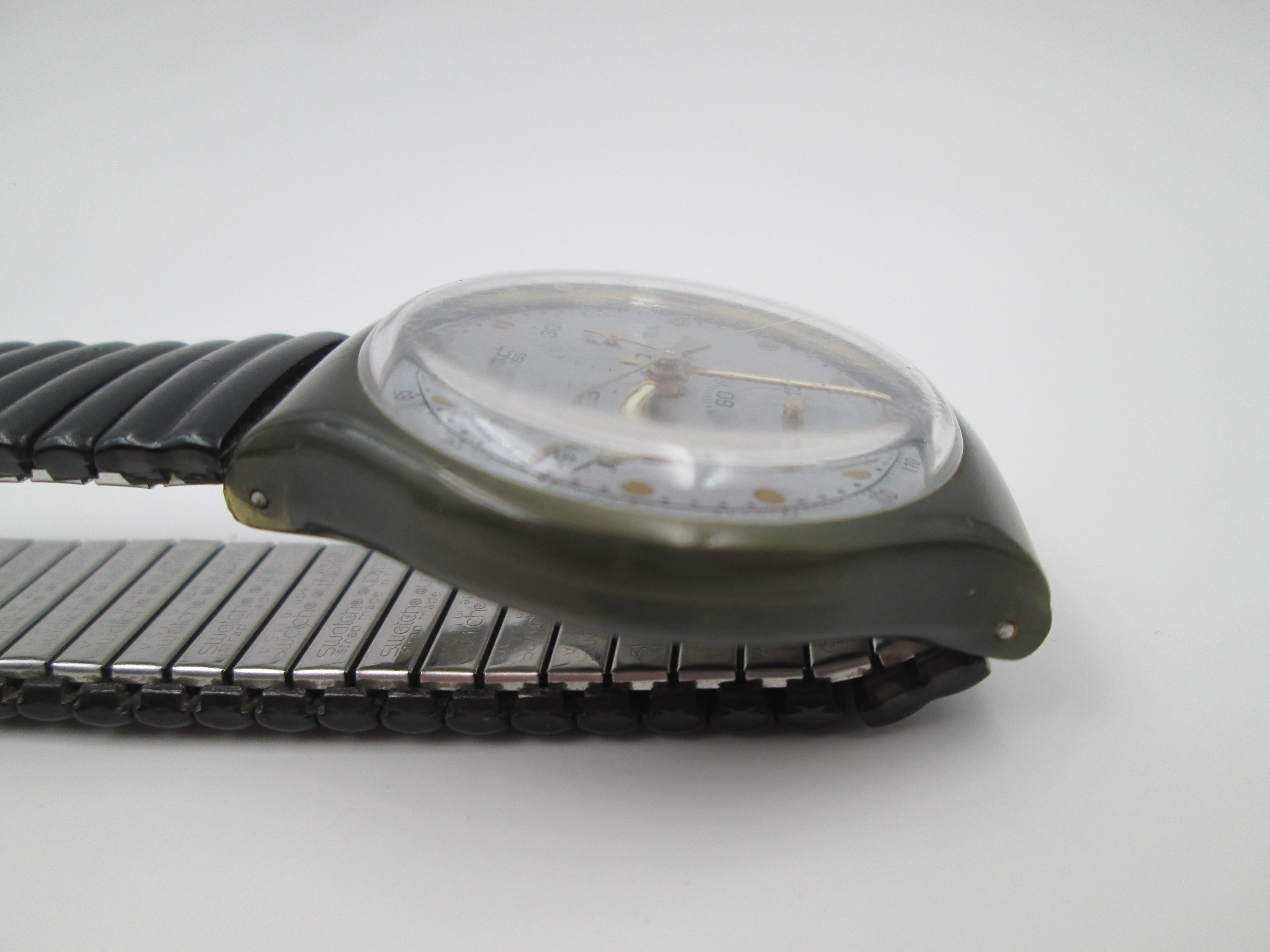 Swatch Irony Chronograph Plastic Metal Spirals Dial Box 1991