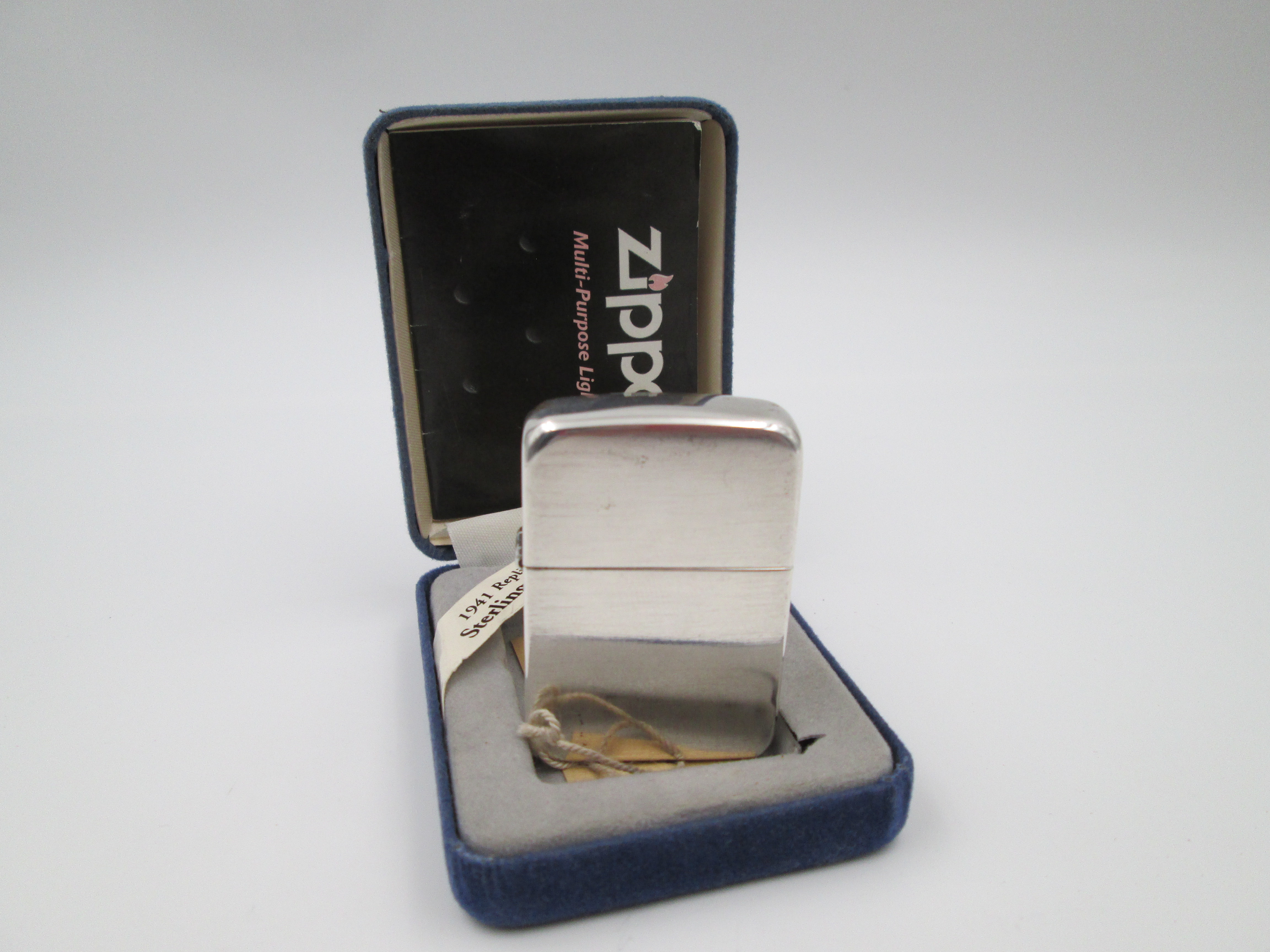 Sterling Silver Zippo Petrol Lighter 1941 Replica Model | El