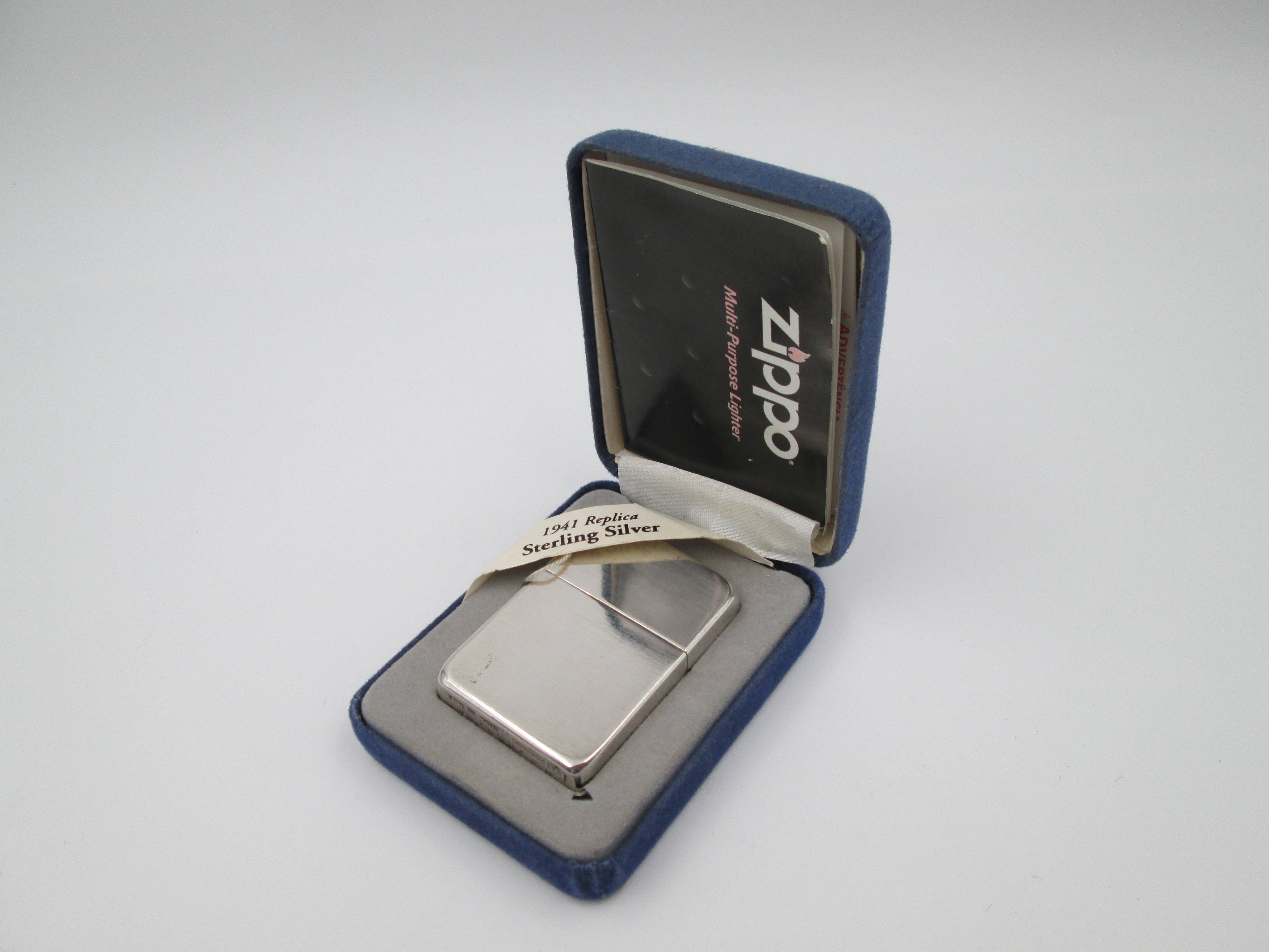 sterling silver zippo petrol lighter 1941 replica model